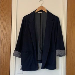 Navy Blue Jersey Blazer